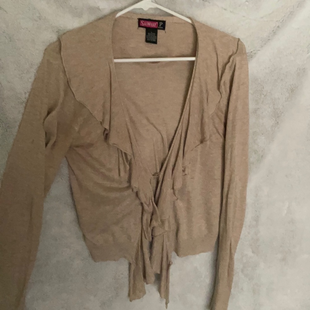 Ruffled tan Sweater
